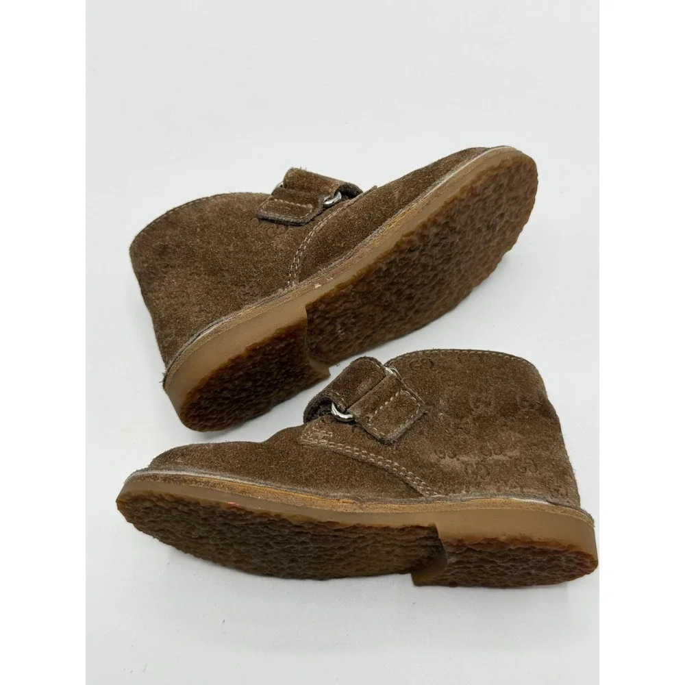 Gucci GG Monogram Suede Brown 271082 Toddler Size EU 20 -US 4.5C/5C